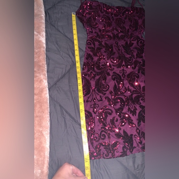 “Marie Cowl Neck Sequin Mini Dress” - Picture 9 of 12